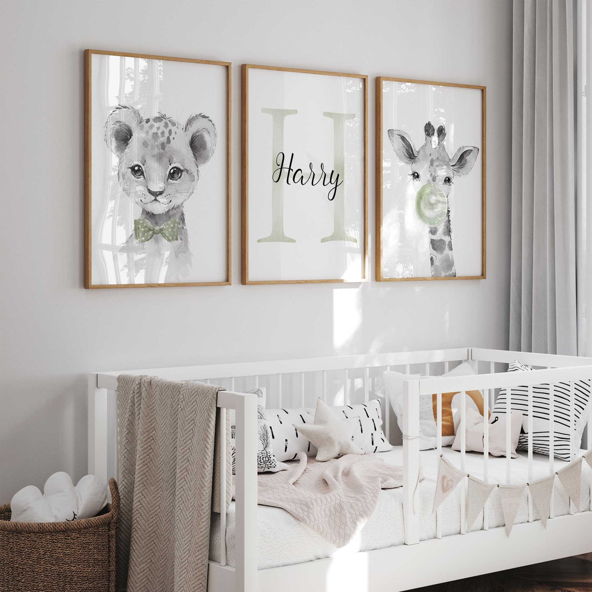 Jungle-themed boys wall art trio perfect for playful decor