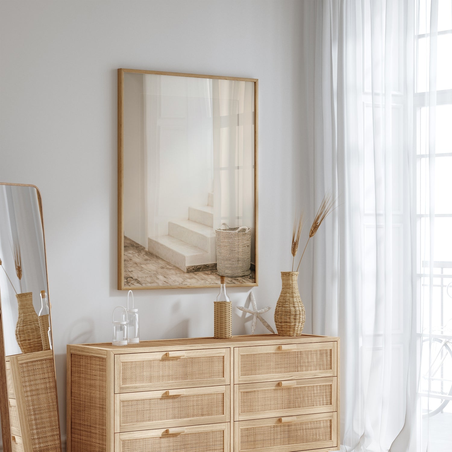 Scandinavian-inspired wall art with soft minimalist design