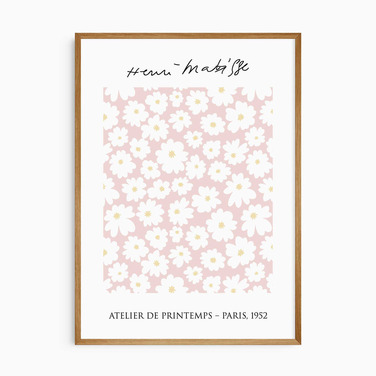 Atelier de Printemps floral poster in blush pink for nursery or teen decor