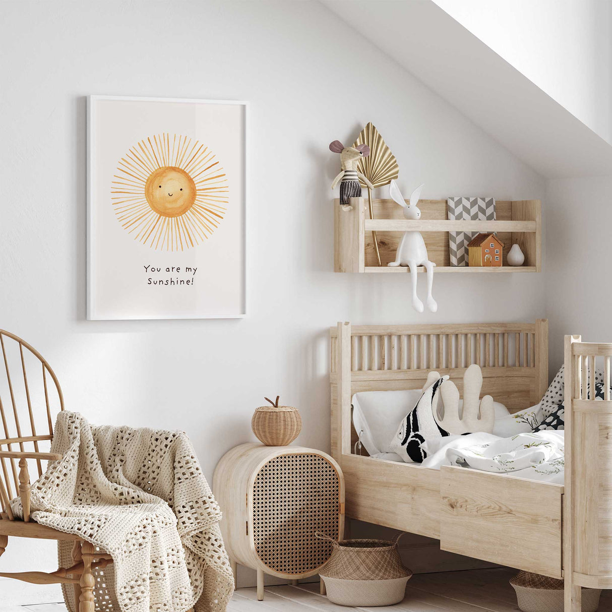 Watercolor sun artwork for kids' room with a motivational quote for positivity.