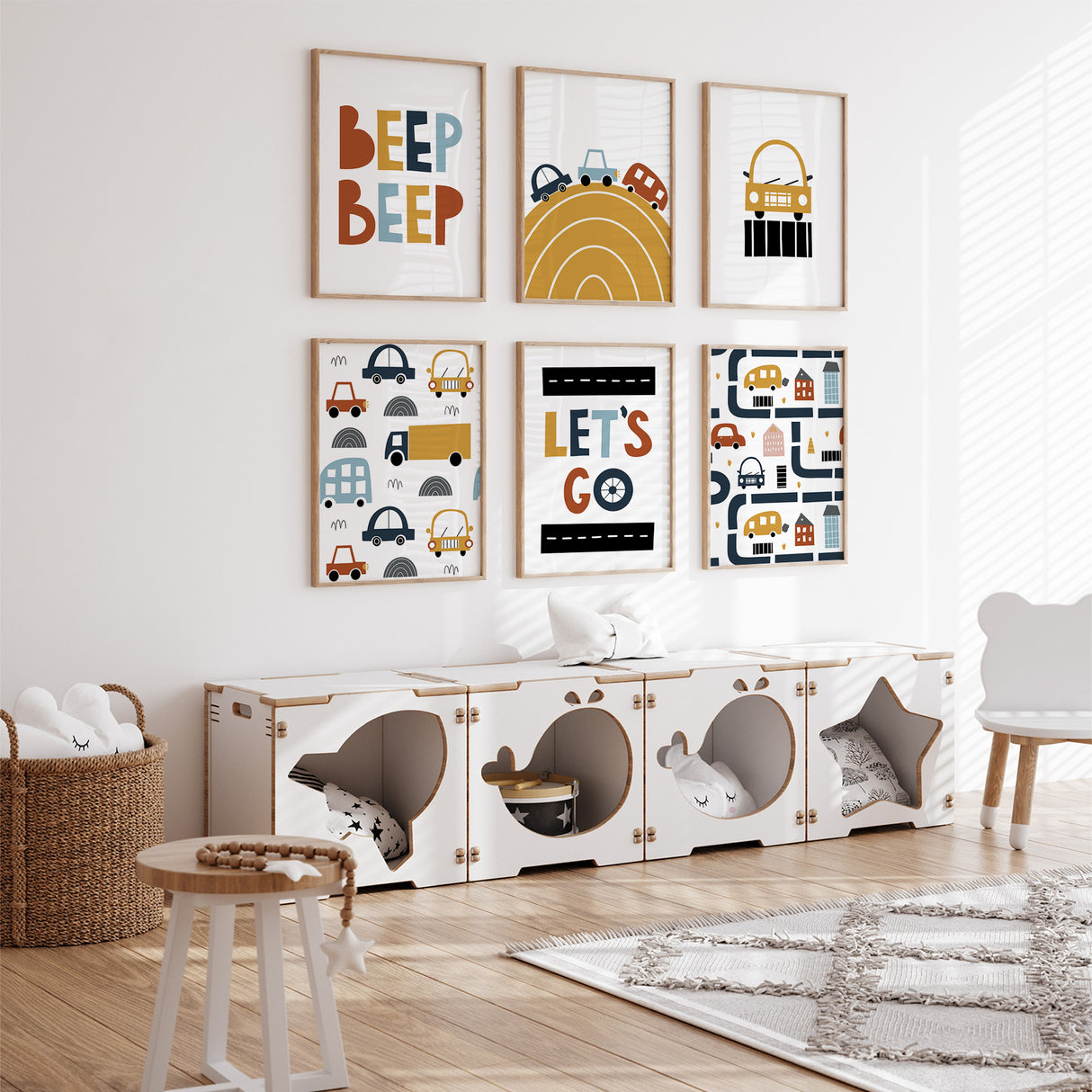 Transport theme art prints, perfect for boys nursery