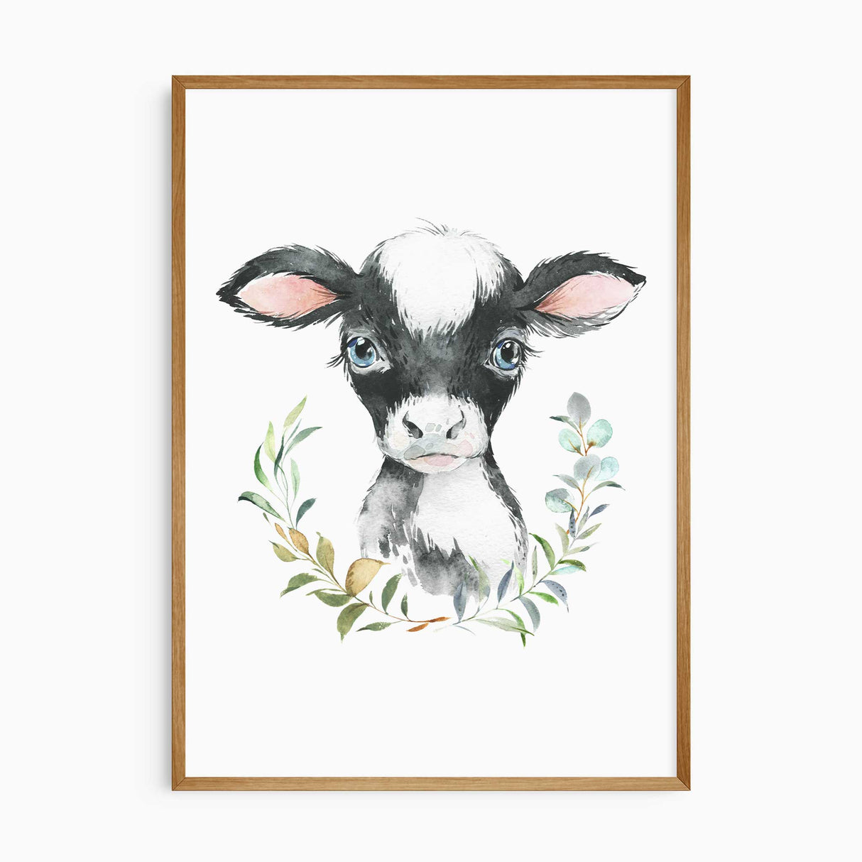 Watercolour farm animal nursery set designed for calm baby room decor