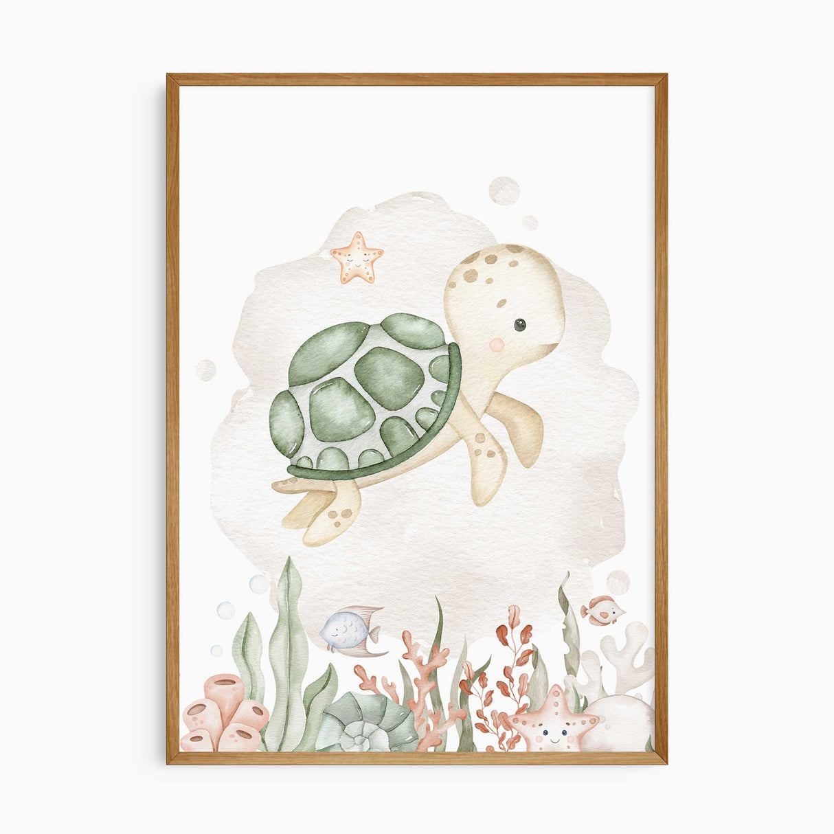 Watercolour ocean animal trio for nursery décor