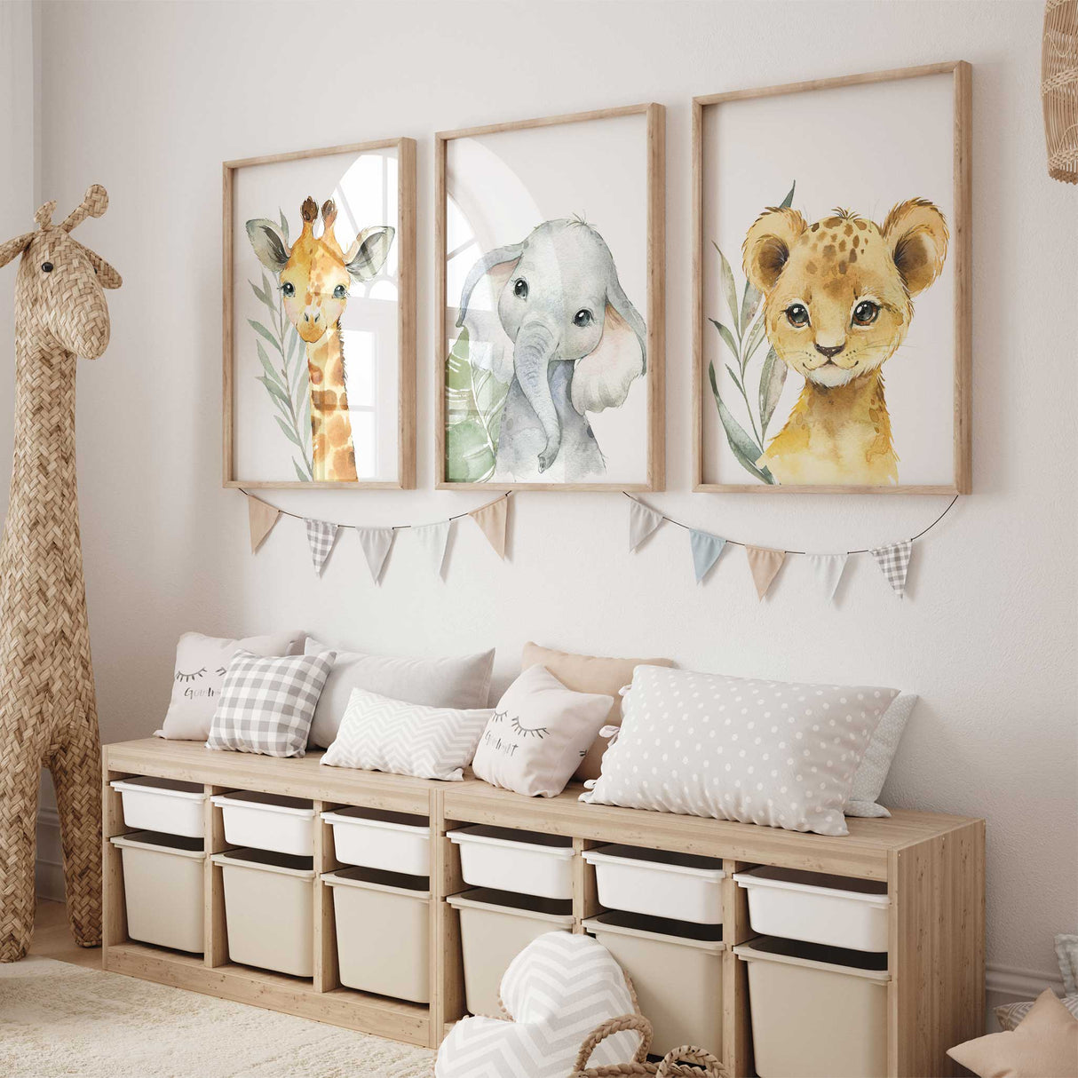 Baby elephant safari animal print for nursery