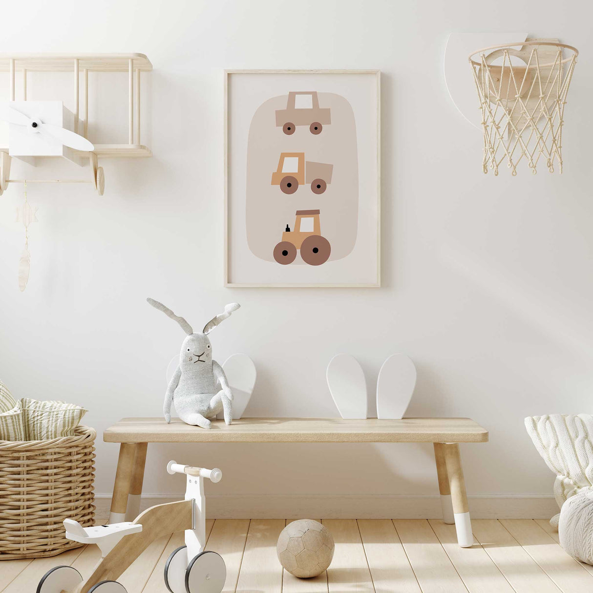 Tractor car and truck wall art for boys nursery