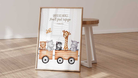 Christian Bible verse wall art for nursery and kids room – faith-filled scripture prints