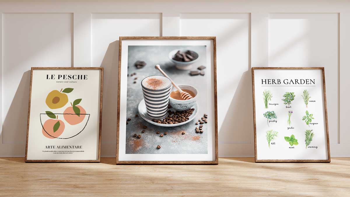 Food and drink wall art for kitchens, dining rooms and home interiors