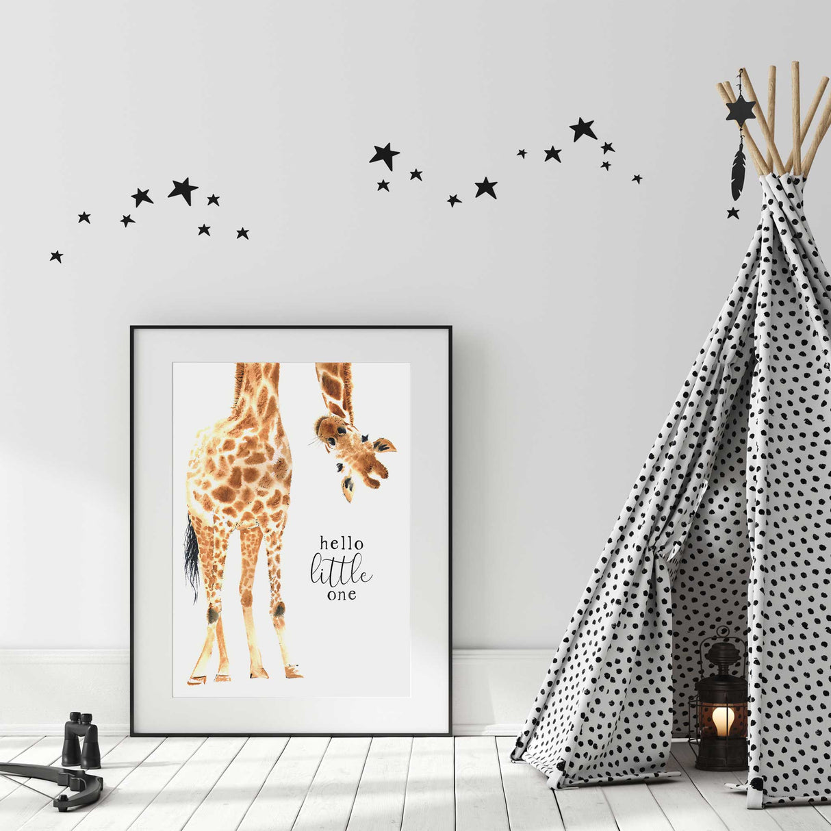 Giraffe Hello Little One Poster