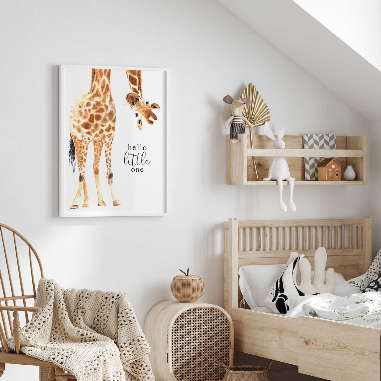 Giraffe Hello Little One Poster