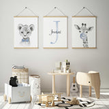 Personalised Giraffe & Lion Prints