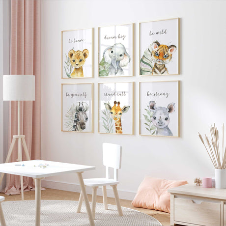 safari nursery prints perfect for gender-neutral baby or toddler rooms