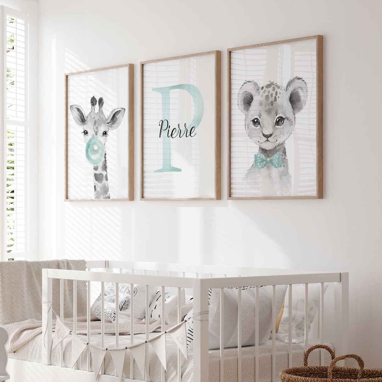 Personalised Giraffe & Lion Prints