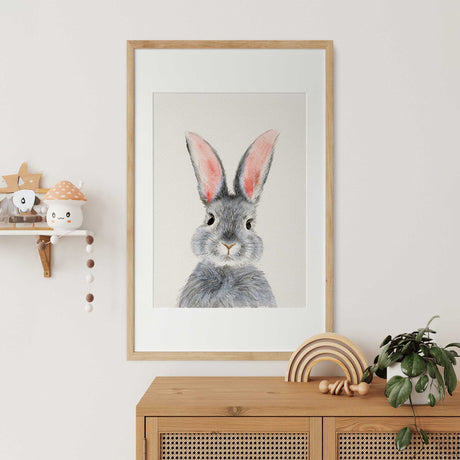 Gender neutral bunny print for nursery