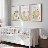 Animal affirmation nursery wall art with stand tall be you dream big quotes