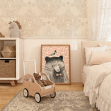 bear and bird animal wall art for nursery and toddler bedroom