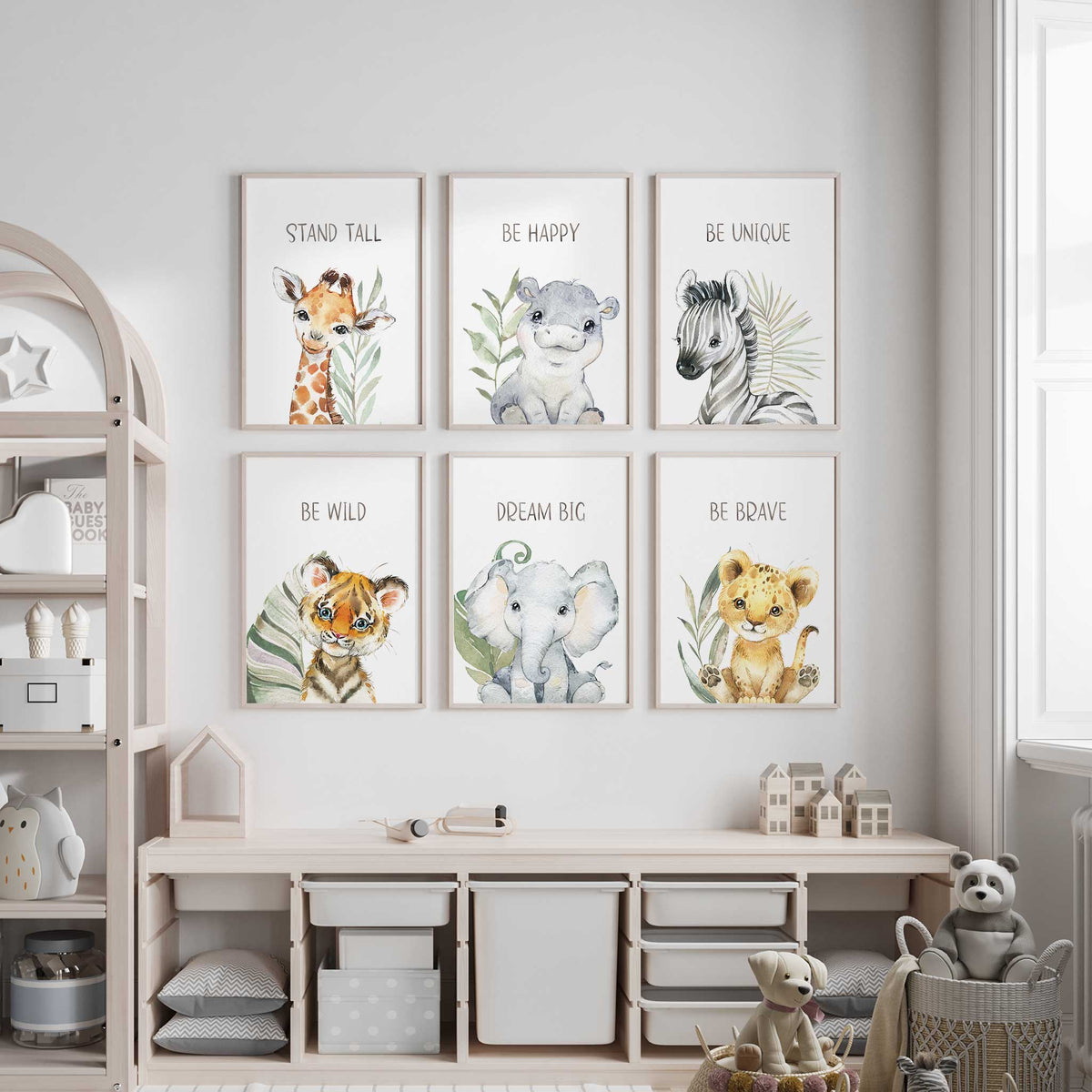 Safari Animal Nursery Wall Art Set | Baby Decor & Kids Prints – My ...
