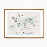 Animal World Map Print