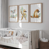 Aussie animal nursery wall decor set of three prints