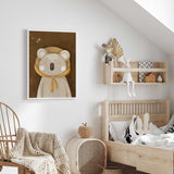 Australian animal nursery decor featuring hand-painted koala illustration.
