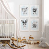 australian animal nursery wall art set with koala kangaroo platypus and wombat