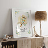 Australian kookaburra nursery wall art with soft watercolour illustration
