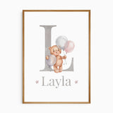 Personalised Girls Teddy Bear Prints