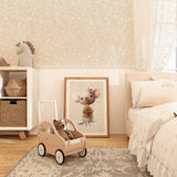 Baby mouse nursery wall art print with soft neutral tones for kids bedroom décor