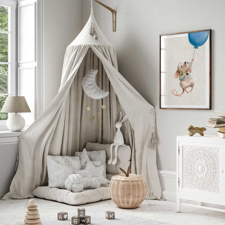 Floating mouse wall art for baby boy room