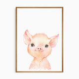 soft watercolour baby pig illustration on a white background