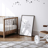 baby quote wall art with black handwritten lettering