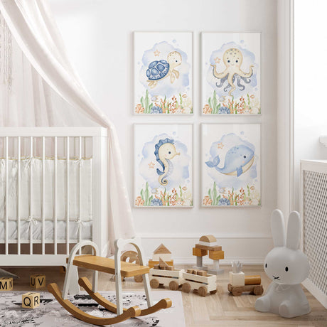 sea life wall decor for beach themed nursery