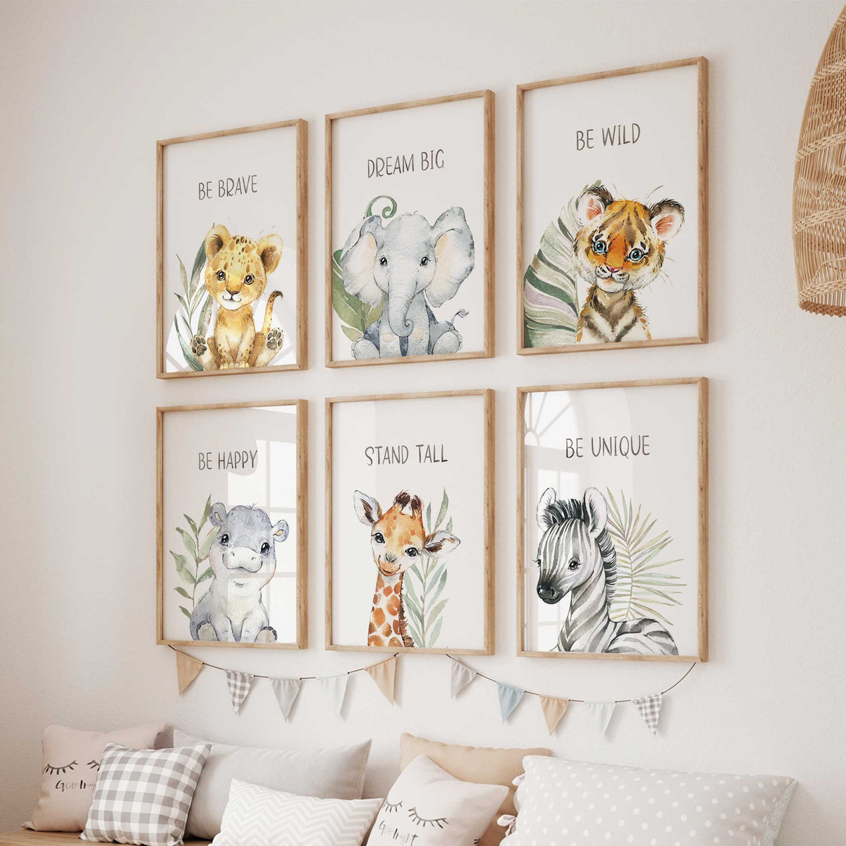 Safari Animal Nursery Wall Art Set | Baby Decor & Kids Prints – My ...