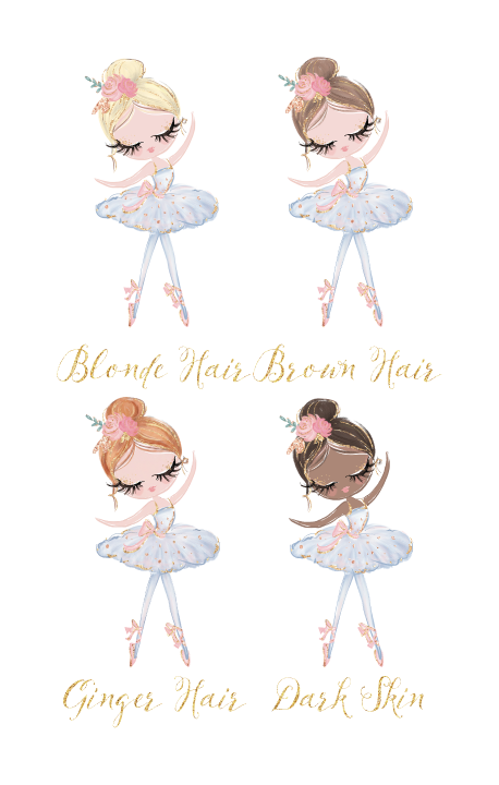 Elegant ballerina wall print for girls bedroom or baby gift