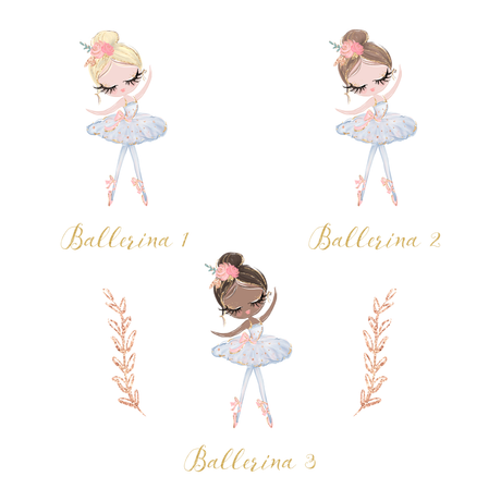 Elegant ballerina wall print for girls bedroom or baby gift