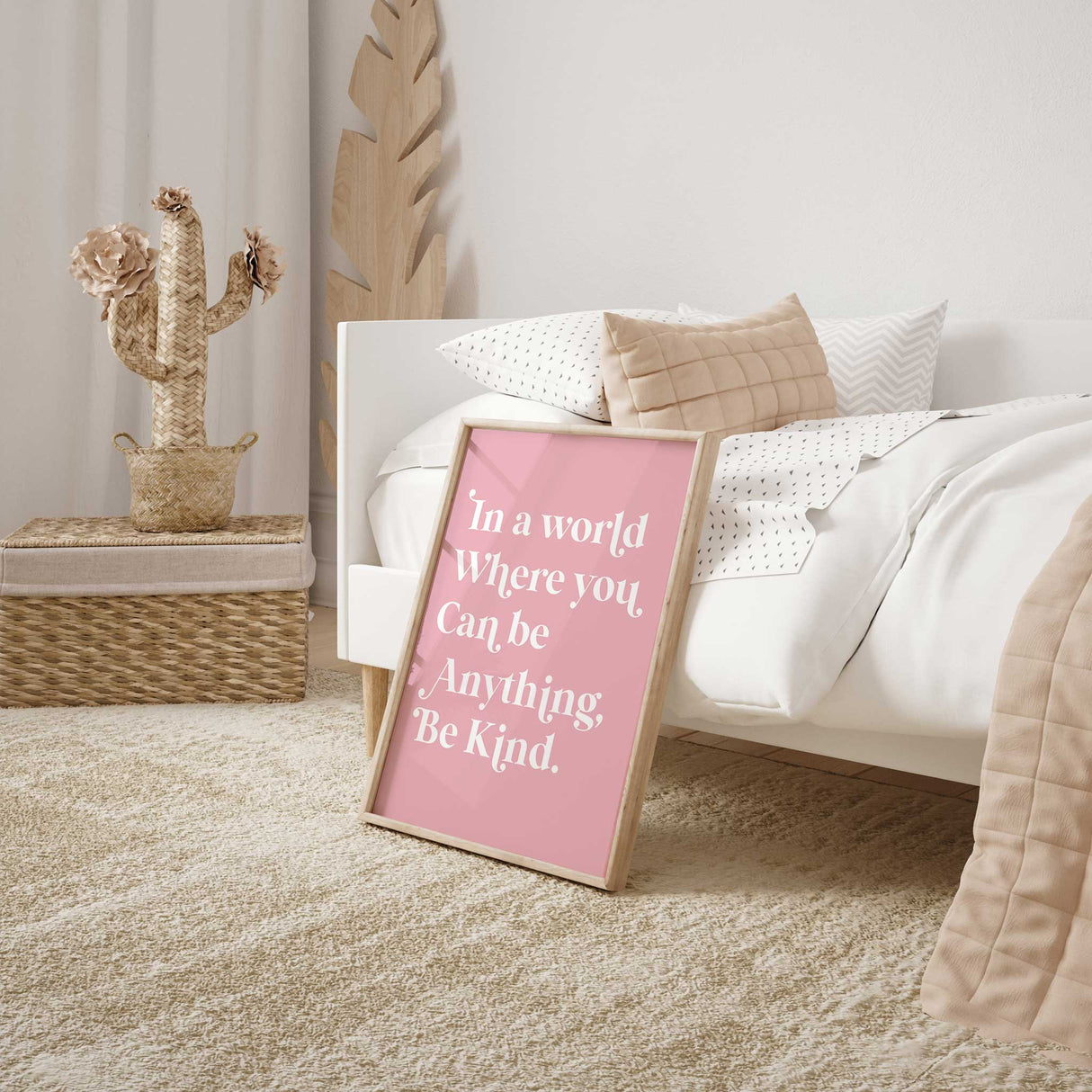 Be kind quote wall art for girls bedroom or nursery