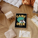 Black and gold dinosaur wall art for boys room