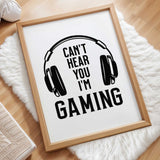 Black and white gaming wall art print