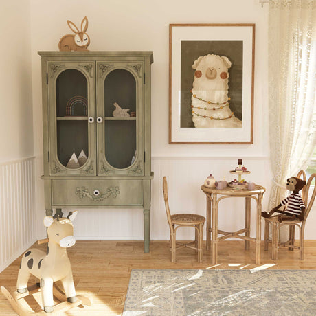 Boho llama wall art for a neutral kids room