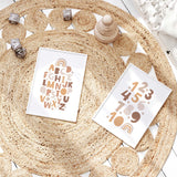 Boho Alphabet & Number Prints A stylish, neutral set of 2 prints that make learning ABCs & numbers fun for kids while complementing any nursery or bedroom.