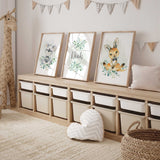 Boys Australian nursery wall art set with personalised name and bow tie animals