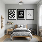 Skate-themed wall decor set for an older boys bedroom
