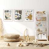 Dinosaur alphabet wall art print for boys kids nursery or playroom