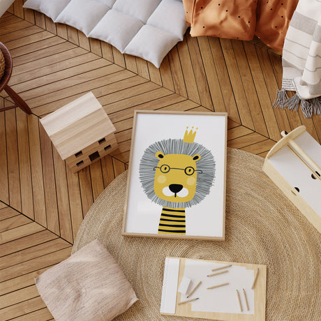 Boys lion wall art for kids bedroom decor