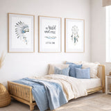 Boys nursery wall art in Native American tribal boho style