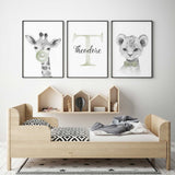 Personalised Giraffe & Lion Prints