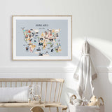 Animal World Map Print