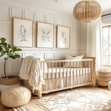 Watercolour woodland animal prints for boys room featuring deer, bunny and custom name artwork.