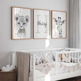 Personalised Giraffe & Lion Prints