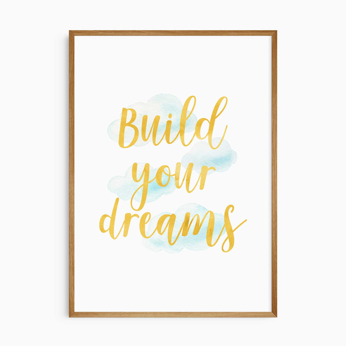 Motivational “Build Your Dreams” wall art print for children’s bedroom or nursery