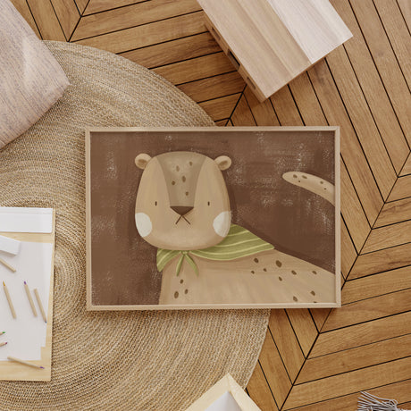 Neutral cheetah safari print for baby nursery decor